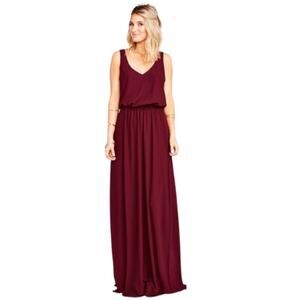 Show Me Your Mumu Kendall Maxi Dress in Merlot NWT Size Large